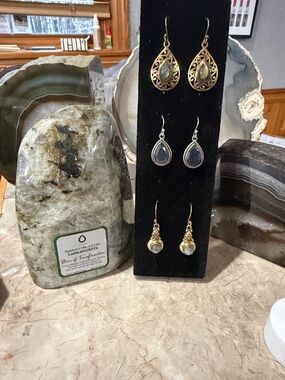 Gold Teardrop Labradorite Earrings - Women Jewelry Earrings